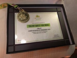 TQI was one among 7 finalist in iVolunteer awards 2019 under Leader in Volunteer Engagement Category.